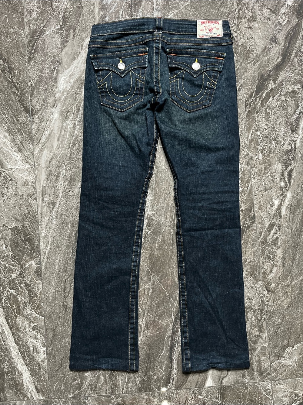 Vintage True Religion Billy Bootcut Jeans Womens 27 Made in USA Y2K Dark Wash